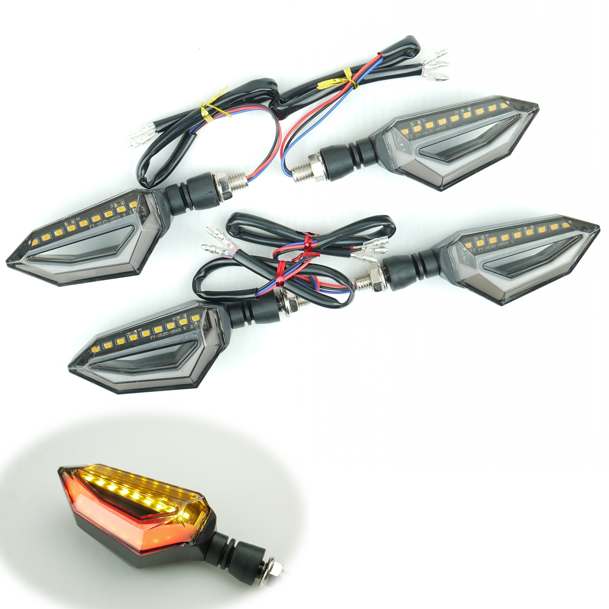レッド LEDウインカー デュアルカラー TYPE1 1台分 FXDL FXDX FLSTC