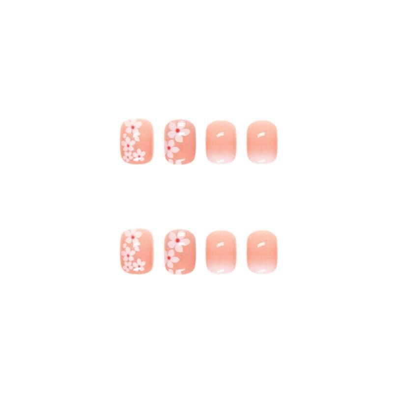 ネイルチップ 夏ネイル 優しい色合い 花 ピンク ショート 短い 送料無料 付け爪 つけ爪 貼るネイル ウエディング 結婚式 披露宴 成人式 接着剤  研磨紙 :nk025:IMUKAT - 通販 - Yahoo!ショッピング