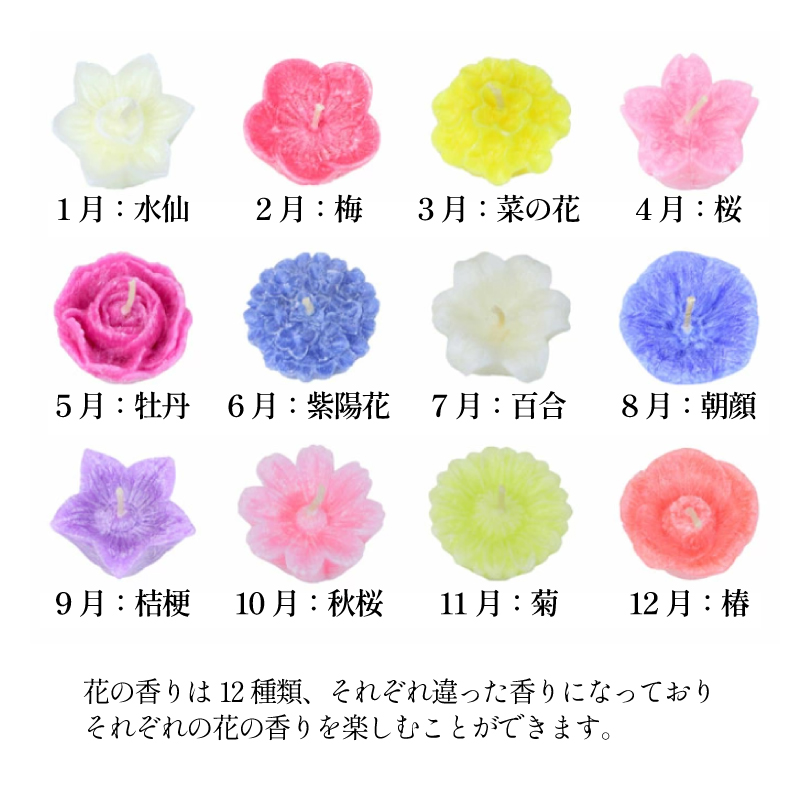 カメヤマローソク 花づくし 紙函 花型ローソク...の詳細画像3