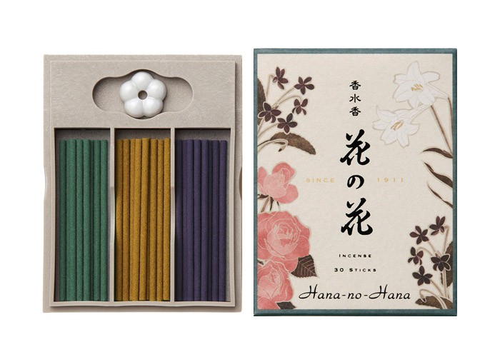 花の花スティック　線香　(仏具、仏壇) お香 花の花 スティック 3種 30本入り 香水香 香立付属 日本香堂