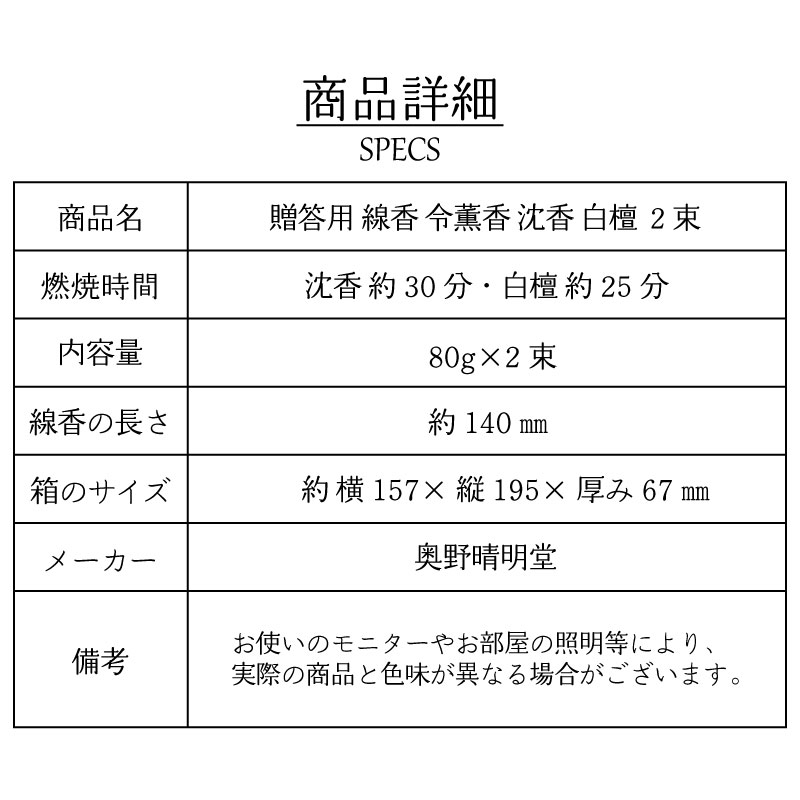 仏壇INABAオリジナル令薫香ギフト