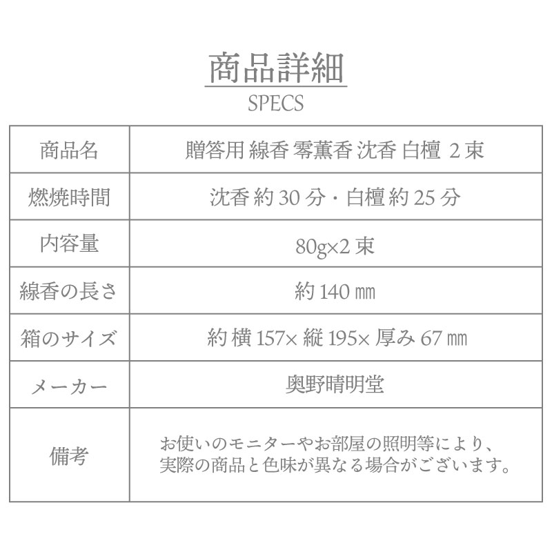 仏壇INABAオリジナル令薫香ギフト