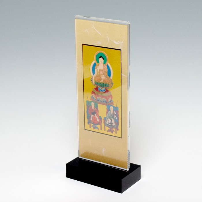 スタンド型 掛け軸 三尊仏 新世紀軸 クリア 大 選べる宗派 掛軸 置き型