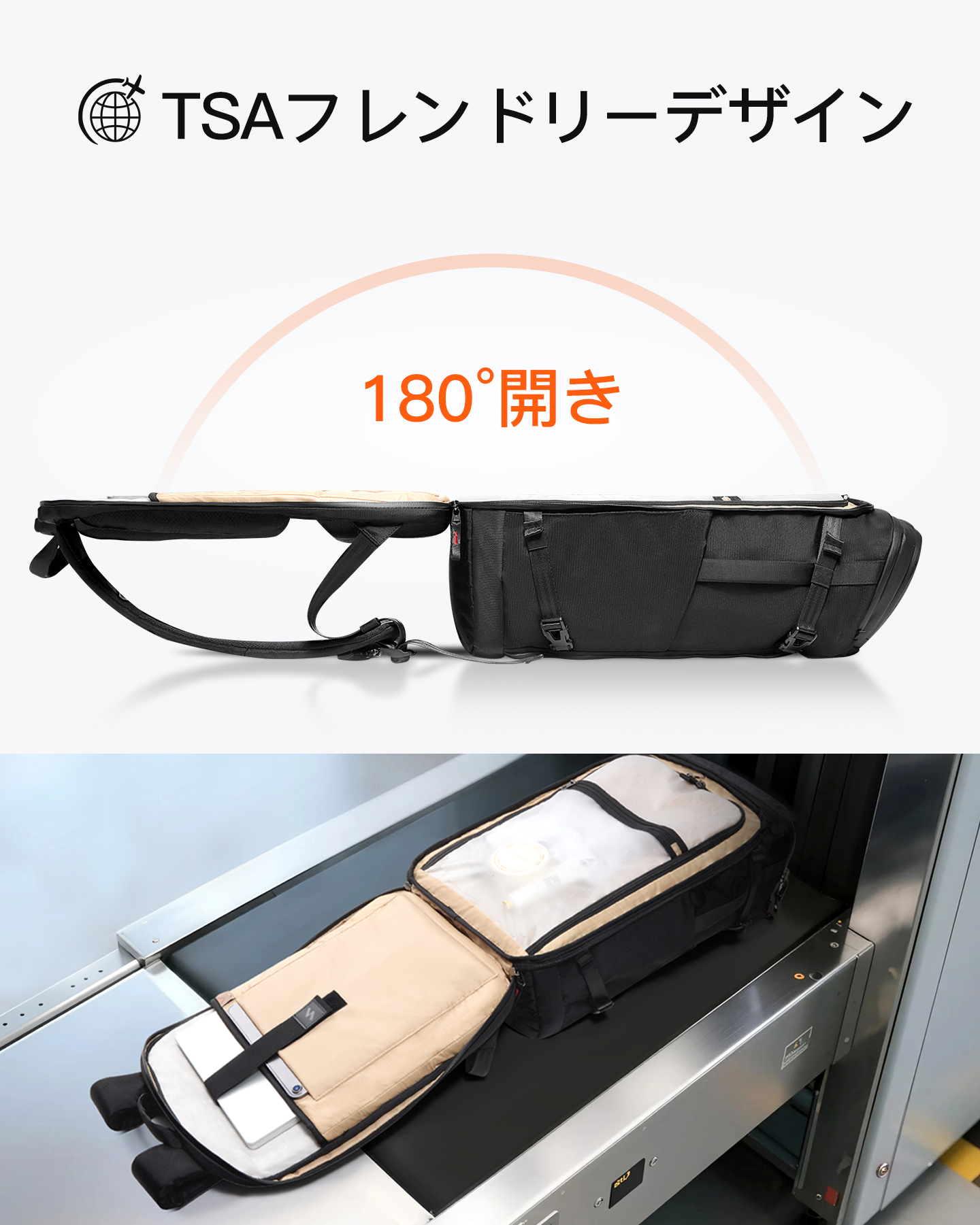 Inateck Inateck 40L トラベルバックパック ビジネスキャリーオン TSA
