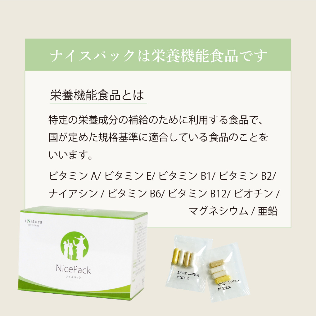 ナイスパックは栄養機能食品です
