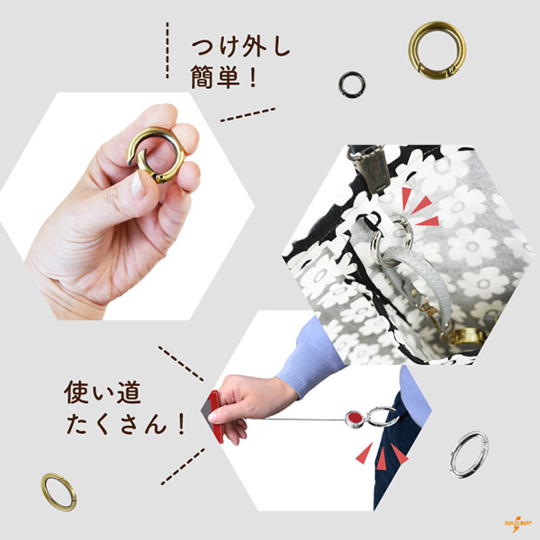 INAZUMA（イナズマ） カラビナ 丸型 丸カン キーホルダー サークル 丸