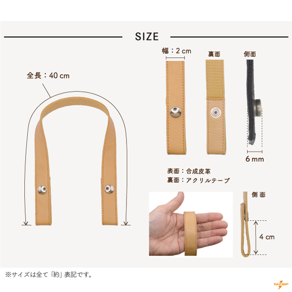 持ち手 合皮 交換 アクリルバーバリーテープ ...の詳細画像2