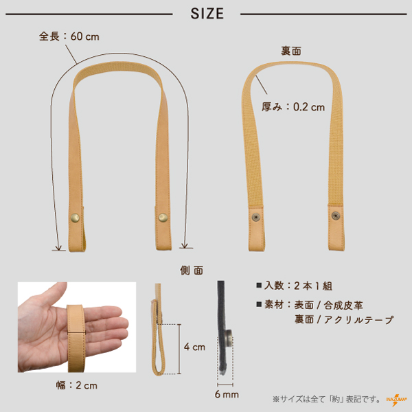 持ち手 合皮 交換 アクリルバーバリーテープ ...の詳細画像2