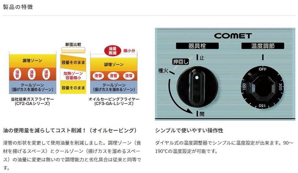 業務用/新品 コメットカトウ 涼厨ガスフライヤー 16L×2 オイル