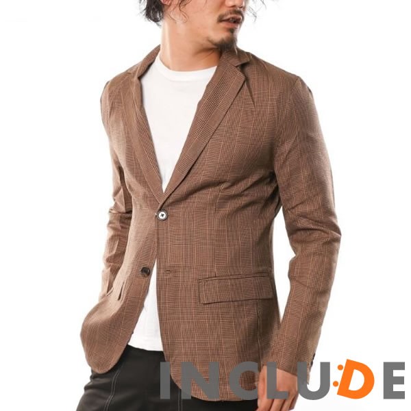 チェック グレンチェック タータンチェック ノバチェック シングル テーラード ジャケット センターベント 2ボタン 薄手 秋ジ |  | 02