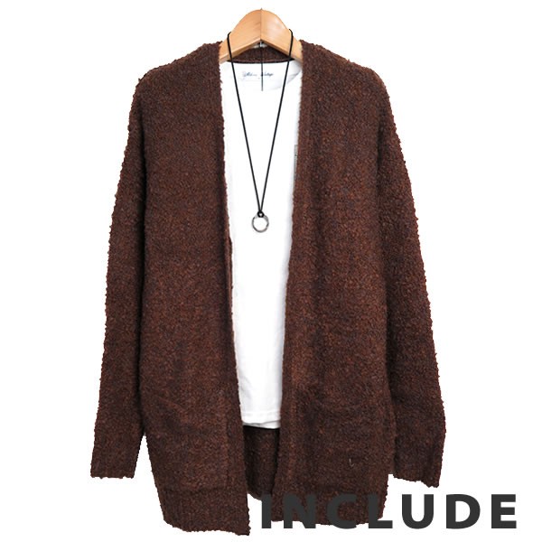 ブークレ ニット ループヤーン モコモコ もこもこ 暖かい ビッグシルエット カーディガン メンズ |  | 03