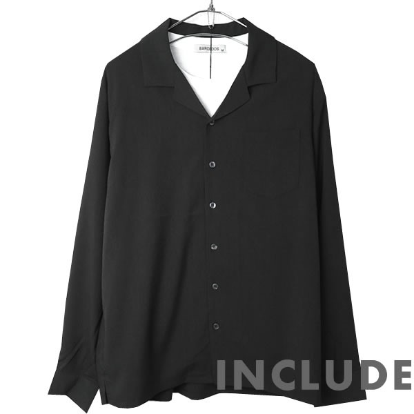 長袖シャツ 開襟シャツ 無地 オープンカラー 春秋服 ワイドシルエット ワイドシャツ メンズ |  | 01