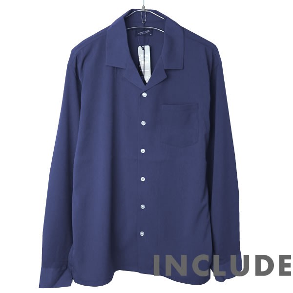 長袖シャツ 開襟シャツ 無地 オープンカラー 春秋服 ワイドシルエット ワイドシャツ メンズ |  | 03