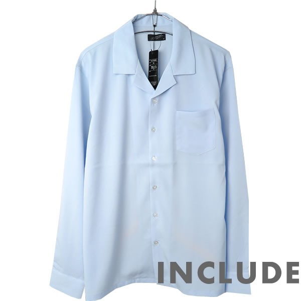 長袖シャツ 開襟シャツ 無地 オープンカラー 春秋服 ワイドシルエット ワイドシャツ メンズ |  | 04