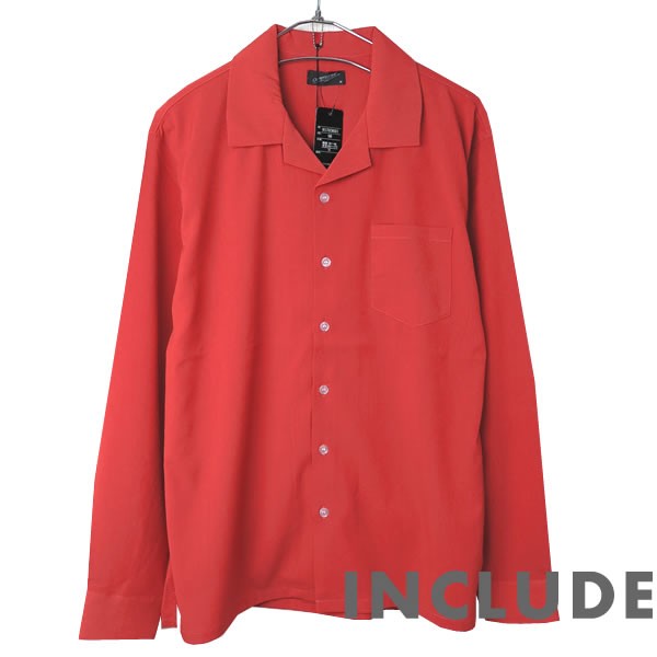 長袖シャツ 開襟シャツ 無地 オープンカラー 春秋服 ワイドシルエット ワイドシャツ メンズ |  | 04