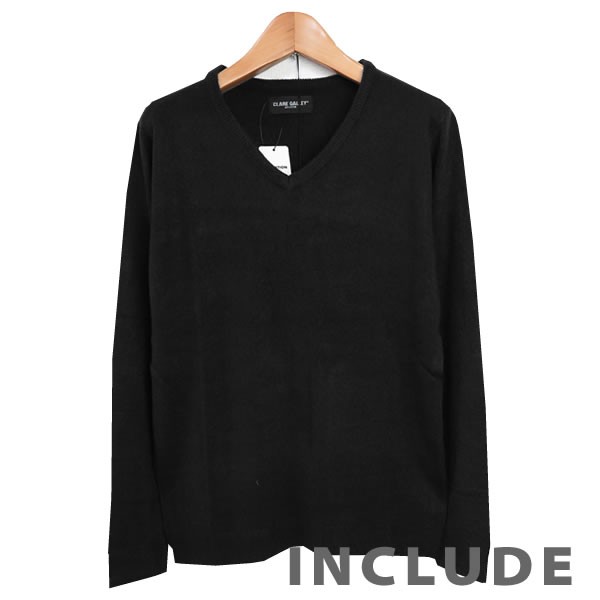 6カラー 定番 カシミアタッチ リブ Vネック ニット セーター メンズ 伸縮 白 黒 チャコール ネイビー オフホワイト ワイ |  | 02