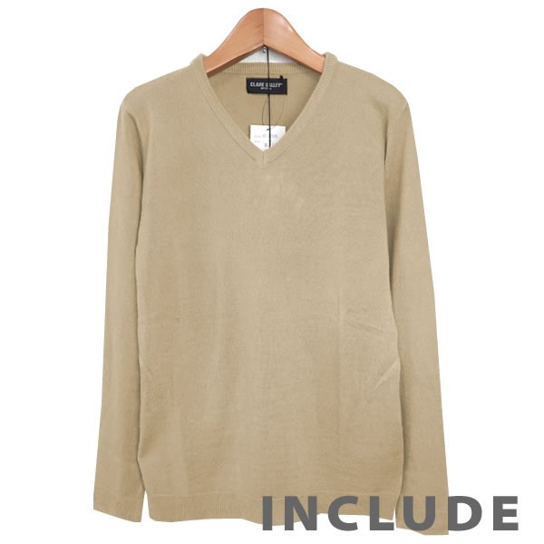 6カラー 定番 カシミアタッチ リブ Vネック ニット セーター メンズ 伸縮 白 黒 チャコール ネイビー オフホワイト ワイ |  | 06