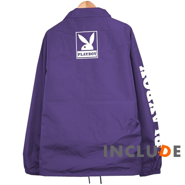 コーチジャケット PLAYBOY ワンポイントバニー 袖ロゴ スケボー プレイボーイ 長袖 無地 コーチ ジャケット アクティブ |  | 02