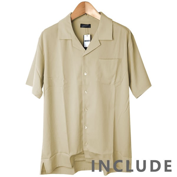 半袖シャツ 開襟シャツ 無地 オープンカラー 夏服 夏 ワイドシルエット ワイドシャツ 韓国ファッション メンズ |  | 01