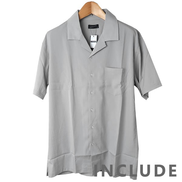 半袖シャツ 開襟シャツ 無地 オープンカラー 夏服 夏 ワイドシルエット ワイドシャツ 韓国ファッション メンズ |  | 02