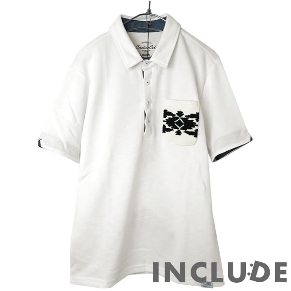 半袖ポロ ポロシャツ 星条旗 アメリカ エスニック オルテガ サガラ刺繍 ポケット 4つボタン ドライ スポーツウェア スポーツ |  | 02