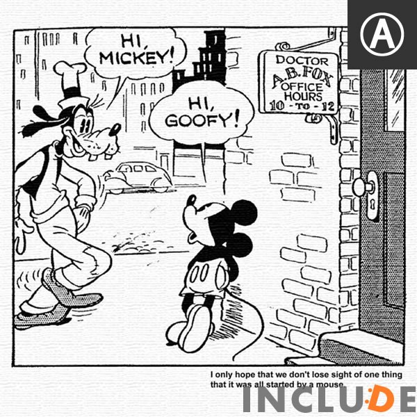 アートパネル グーフィー 一コマ ミッキーマウス ビルから何か落ちてくる 何だろう はてな クエスチョン Dsn 0001 04inc Includeysp 通販 Yahoo ショッピング