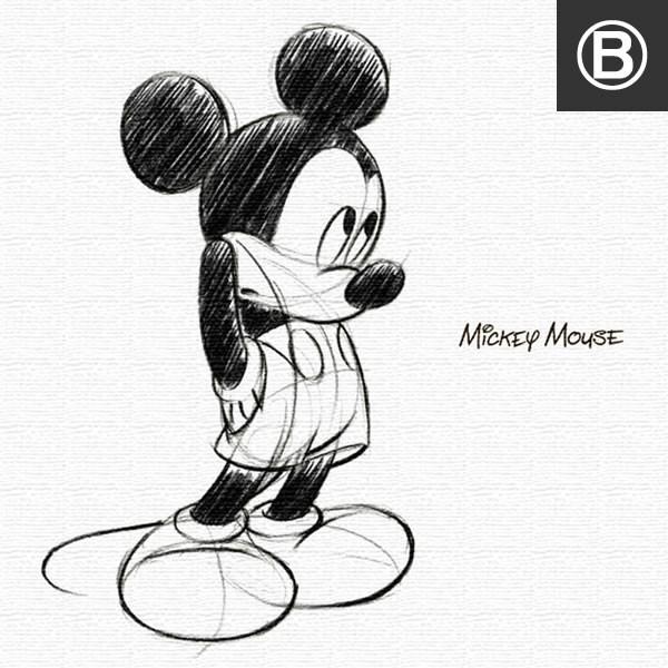 アートパネル ベル ファブリックボード ミッキーマウス ミッキー いろんなポーズ ディズニー イラスト 鉛筆 ミッキーを描く 手書き 原画 セル画｜include｜04