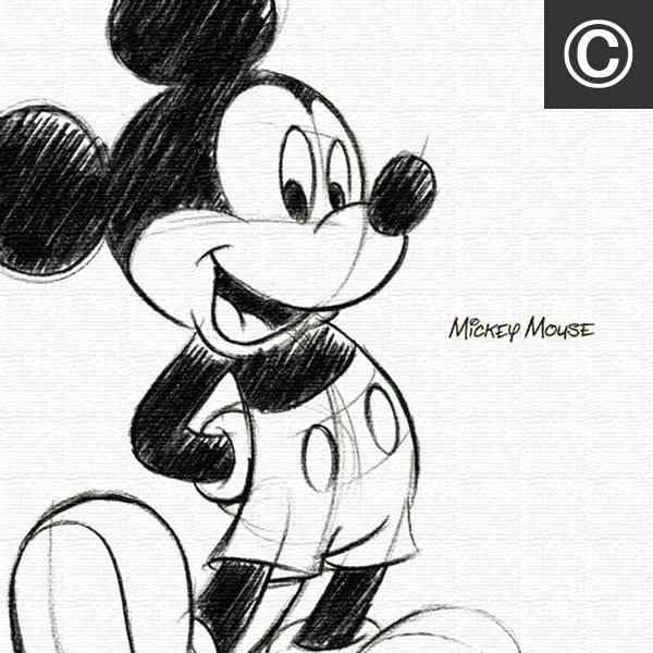 アートパネル ベル ファブリックボード ミッキーマウス ミッキー いろんなポーズ ディズニー イラスト 鉛筆 ミッキーを描く 手書き 原画 セル画｜include｜05