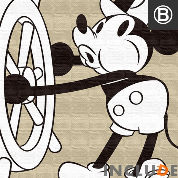 アートパネル ミニー ミッキー 舵 ラダー ミッキー&ミニー 仲良し モノクロ |  | 02