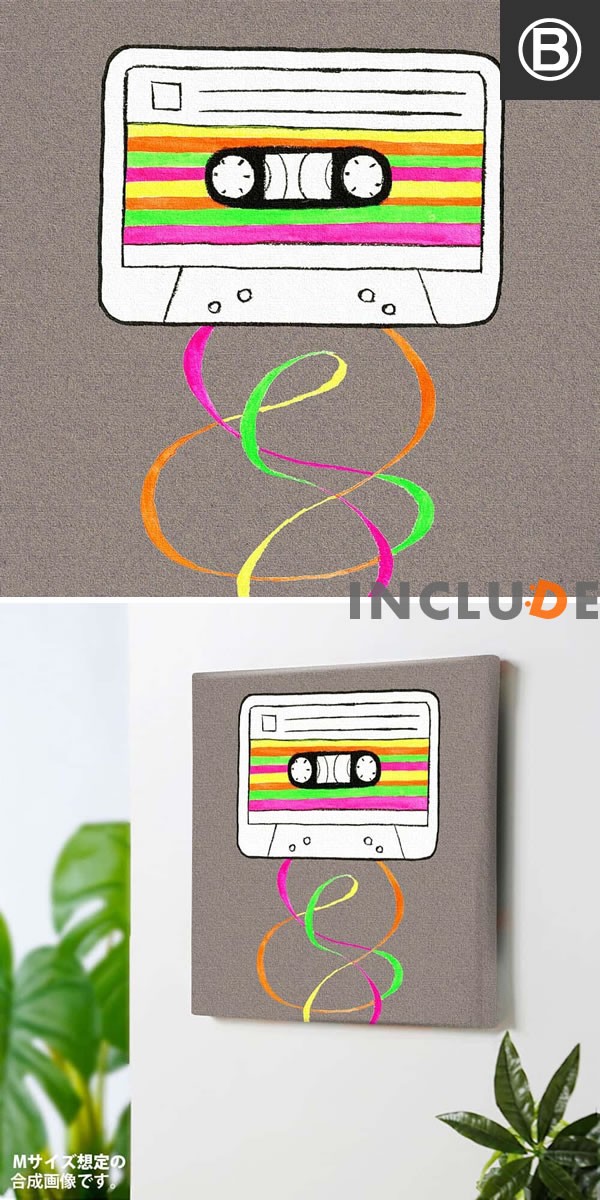 アートパネル Hallmark メッセージ グリーティング カラフル ライン ローラースケート カセットテープ カセットデッキ ラジオ コンポ パステルカラー |  | 02