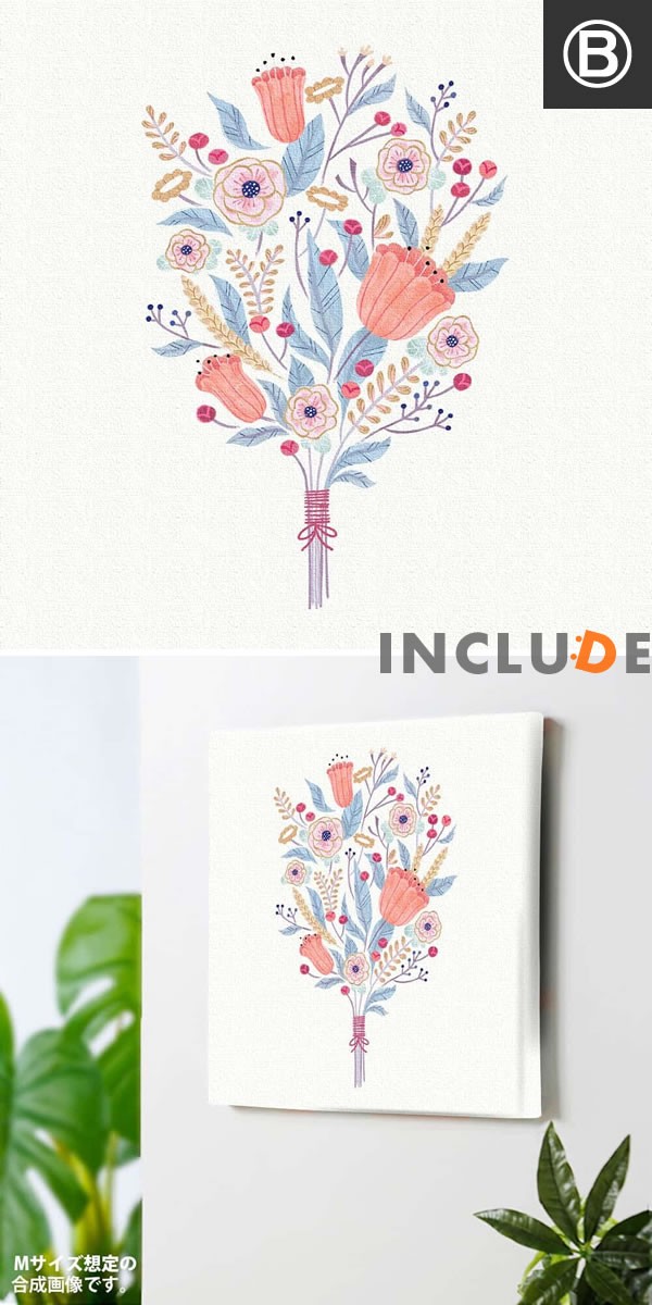 アートパネル Hallmark メッセージ グリーティング 花 水彩画 花束 カゴ 鳥 ハンギング プランター ハーバリウム パステルカラー ペールトーン |  | 02