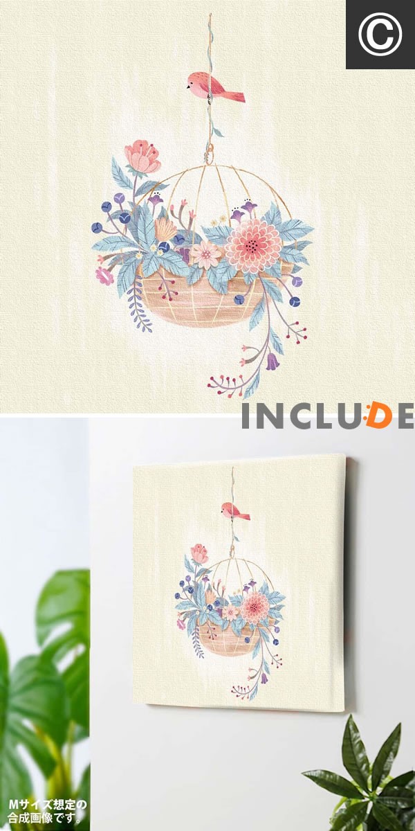 アートパネル Hallmark メッセージ グリーティング 花 水彩画 花束 カゴ 鳥 ハンギング プランター ハーバリウム パステルカラー ペールトーン |  | 03