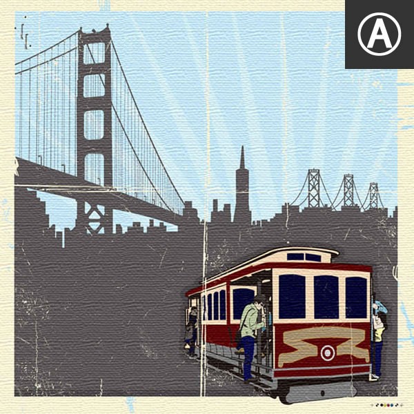 アートパネル ファブリックボード アメリカ ゴールデン・ゲート・ブリッジ 金門橋 ハワイアンシルエット レインボー サーフィン ビーチ ヤシ カフェ オブジェ |  | 01