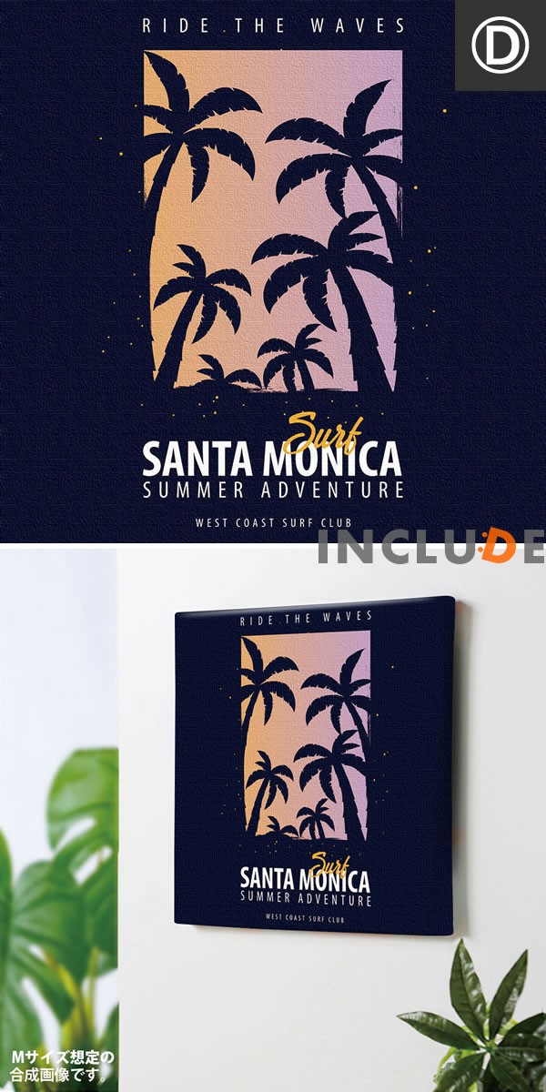 アートパネル ファブリックボード ロス ロサンゼルス カリフォルニア サンタモニカ ヤシの木 椰子 シルエット サーフ ビーチ 西海岸 南国 |  | 04