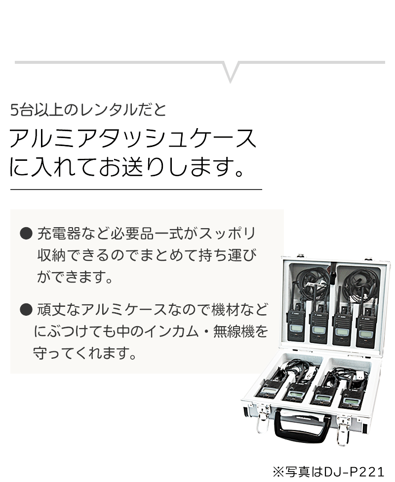 特性のアタッシュケースに入れてお送りいたします