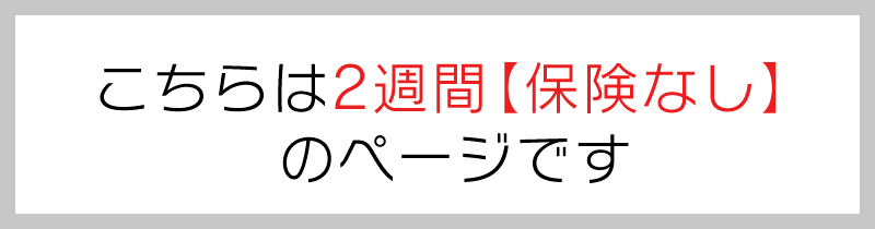 このページは2週間保険なしのプランです