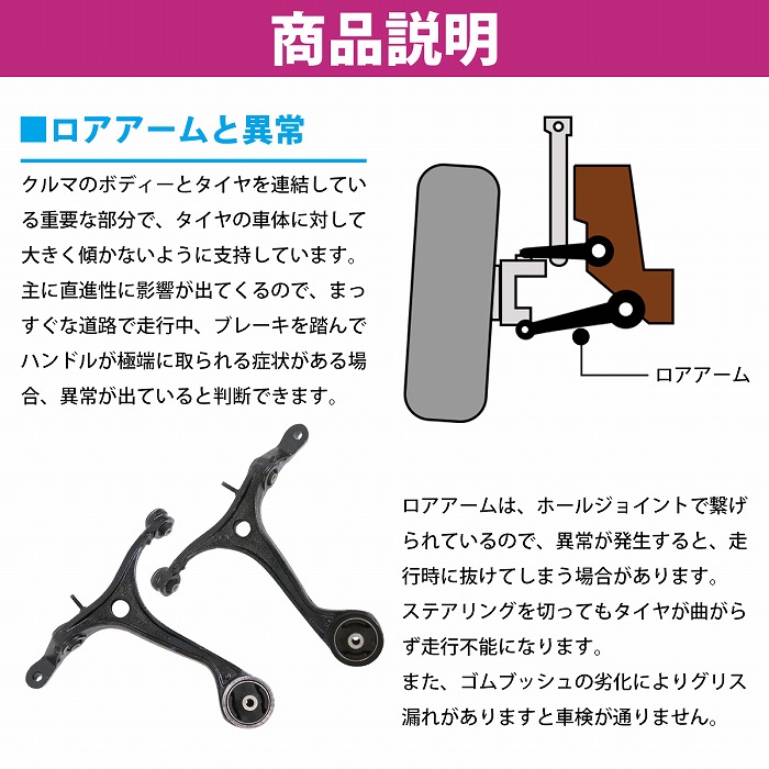 ロアアーム コントロールアーム ホンダ オデッセイ RB1/RB2/RB3/RB4