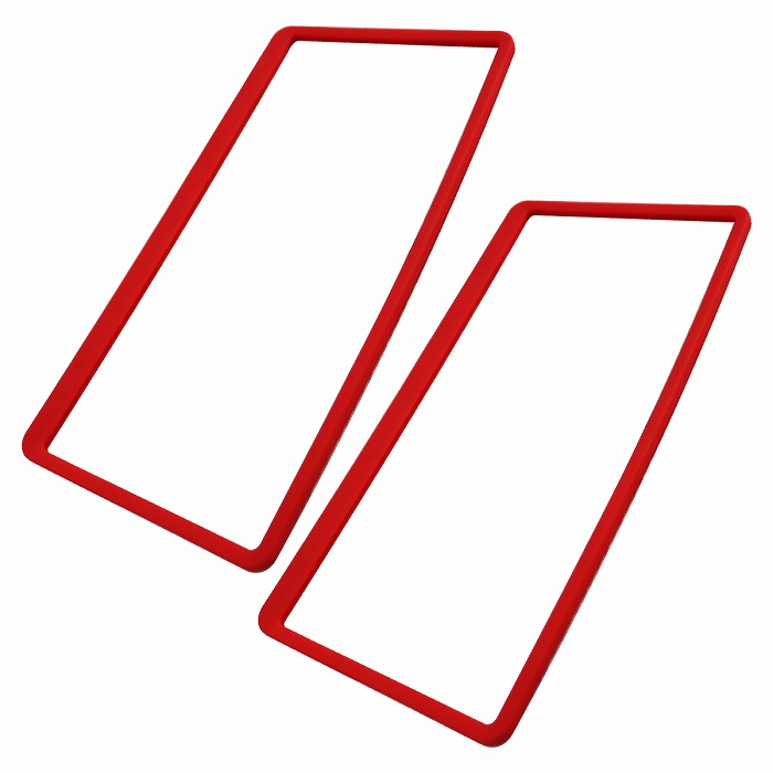 2枚セット 汎用 シリコン ナンバー フレーム 黒 青 赤 ライセンス シリコンカバー フロント リア ナンバープレート JDM |  | 03