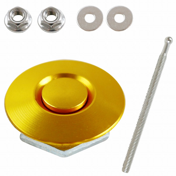 32mm×100mm】汎用 プッシュ式 ボンネット ピン 黒 金 赤 銀 ブラック