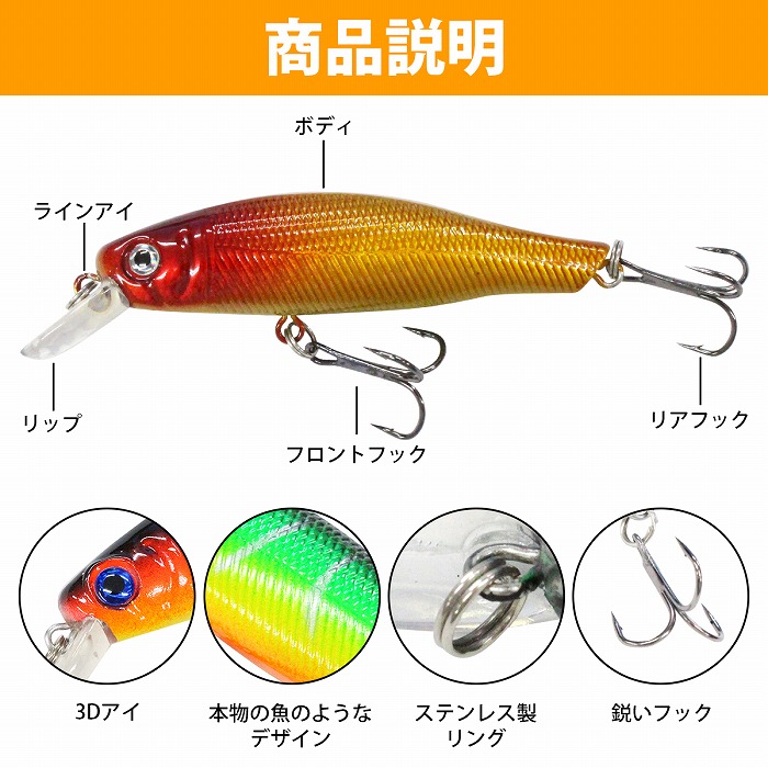 6個セット】 ハードルアー ルアーセット 8.5cm/85mm 10g フィッシング ミノータイプ 疑似餌 擬似餌 シーバス ヒラメ サバ 鯖 など  : 10107171 : increase Yahoo!ショッピング店 - 通販 - Yahoo!ショッピング