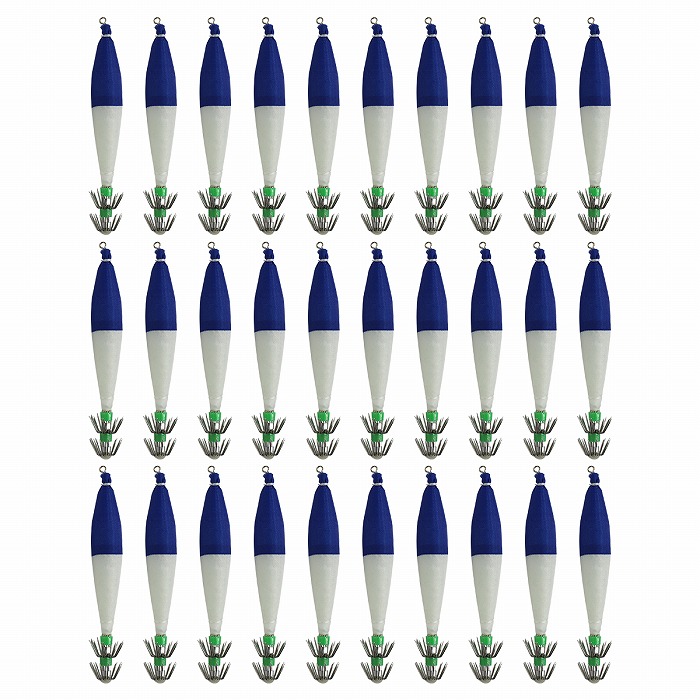 30個set 4号 イカ釣り 夜光浮きスッテ 仕掛け 夜光エギ 4.0号 6g