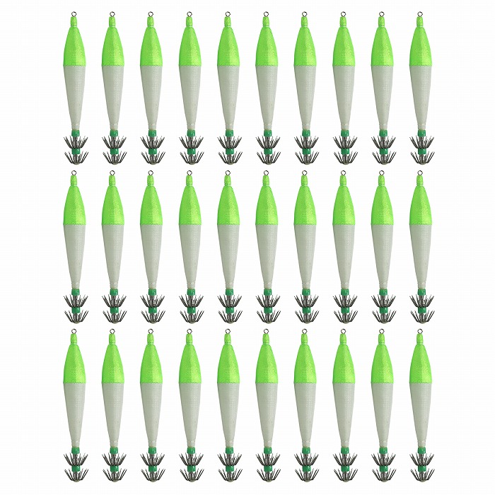 30個set 4号 イカ釣り 夜光浮きスッテ 仕掛け 夜光エギ 4.0号 6g