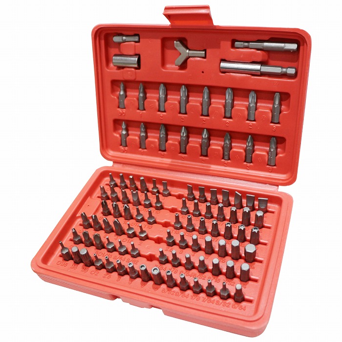 ドライバービットセット 100pcs 専用ケース付き 特殊ビット トルクス