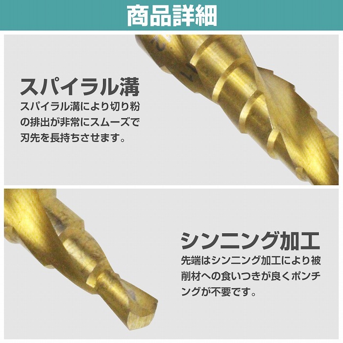 Amazon.co.jp: HSS ステップコーンドリルビットチタン