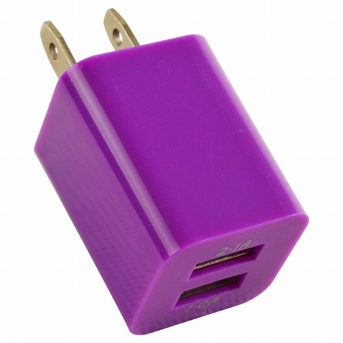 スマートフォン 充電器 ACアダプター 2ポート 2口 2.1A 全11色