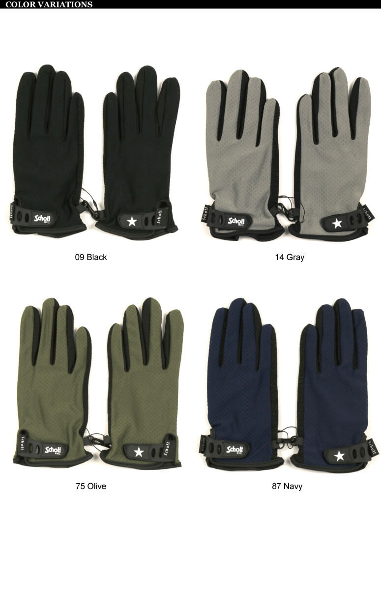 Schott バイクグローブ ブラック Sサイズ タグ付き 新品 値下 Schott N.Y.C (ショット) サマー グローブ 手袋 バイク用