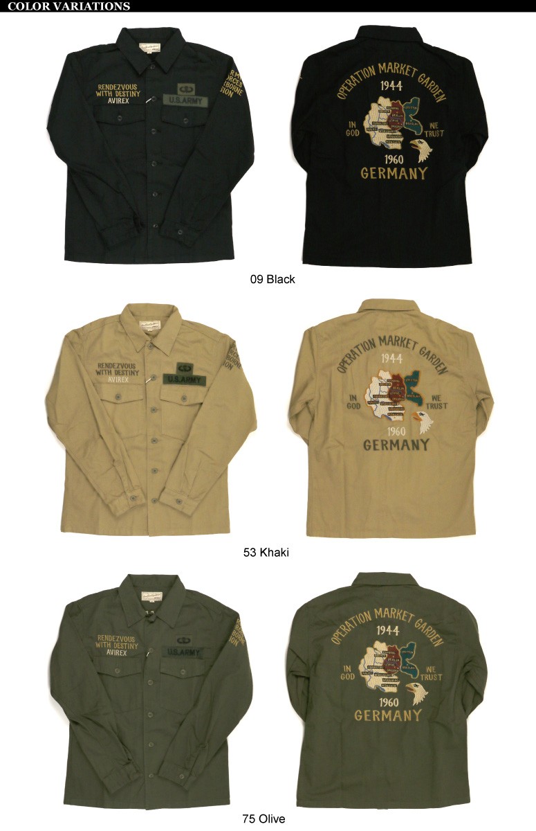 古着AVIREX 長袖ミリタリーパッチ&刺繍スーベニアシャツジャケット Lサイズ 6175147-i1.jpg