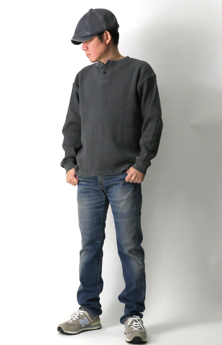 ショット　ヘンリーネック　サーマル　L メンズ　バイカー　ツーリング Schott/ショット/2PACK LS HENLEY NECK T-SHIRT/2パック