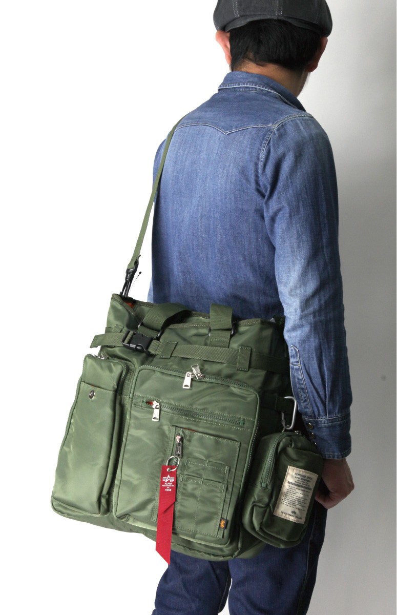 【新品】アルファ　ALPHA MA-1　トート　ショルダー　2way 　グリーン Alpha Industries (アルファ) ALPHA アルファ インダストリーズ