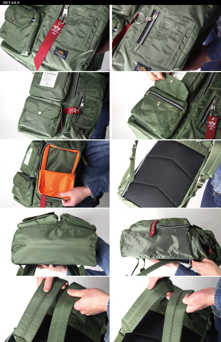 Alpha MA-1 アルファ リュックサック 手持ちバッグ PC対応 カーキ Alpha Industries (アルファ) ALPHA アルファ インダストリーズ